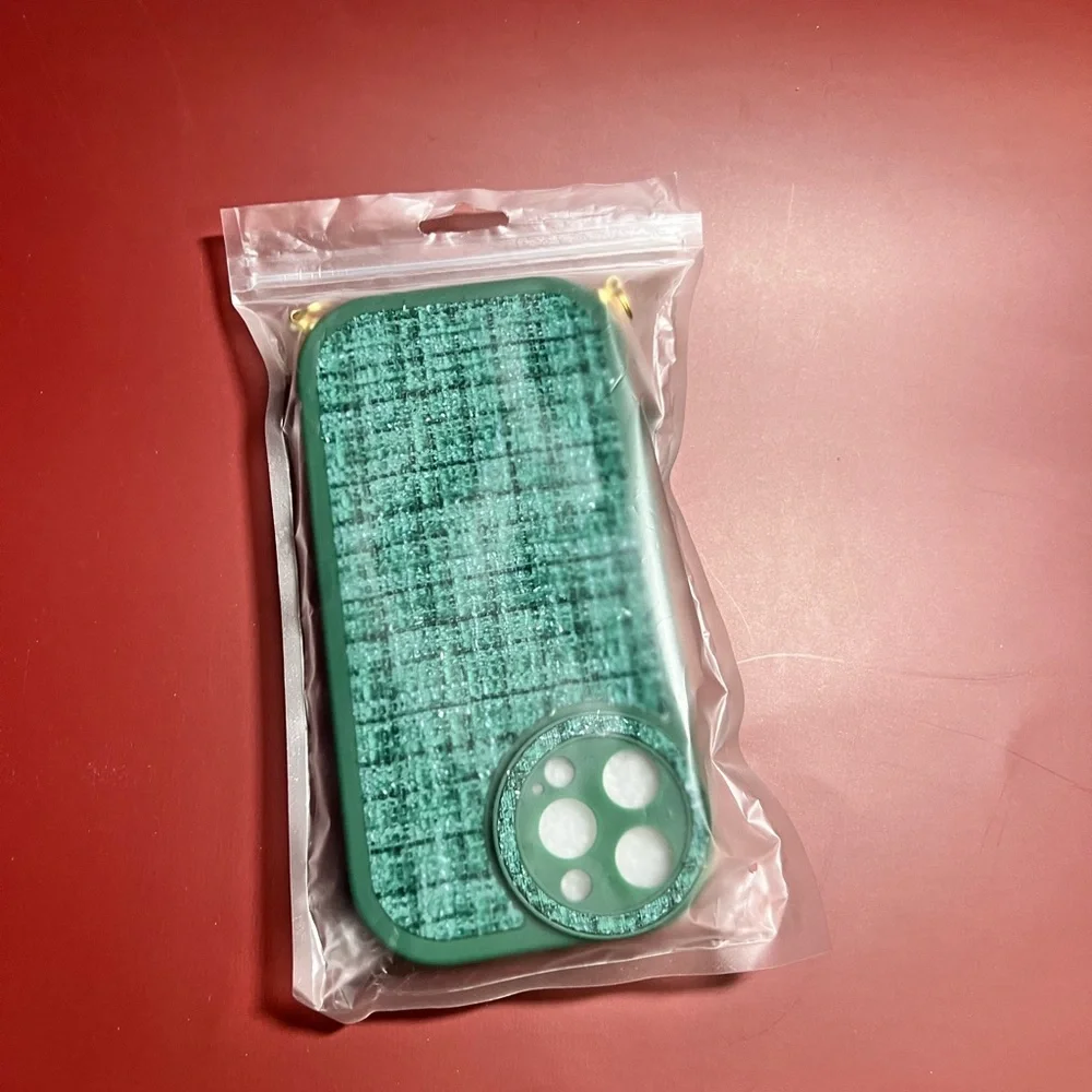 Plaid Pattern Phone Case With Lanyard for IPhone 13 Pro Max‎ NEW